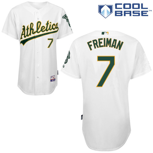 Nate Freiman #7 MLB Jersey-Oakland Athletics Men's Authentic Home White Cool Base Baseball Jersey